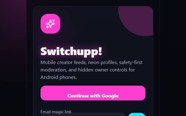 Screenshot of Switchupp Neon