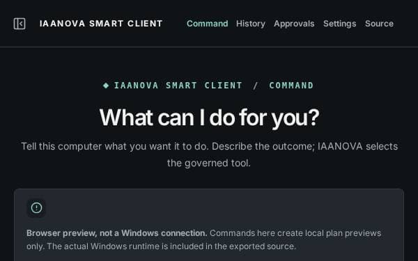Screenshot of IAANOVA Smart Client