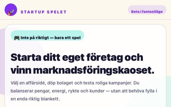 Screenshot of Startup Spelet