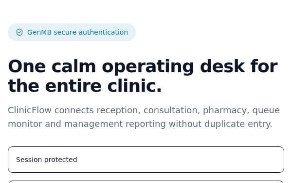 Screenshot of ClinicFlow ERP