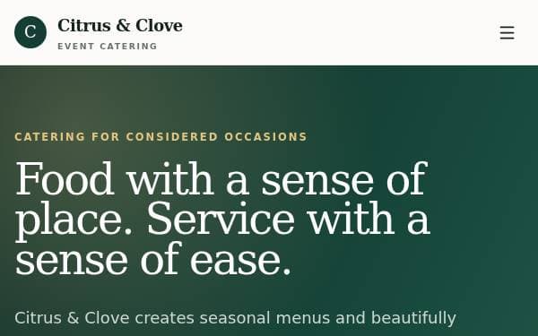 Screenshot of Premium Catering Platform