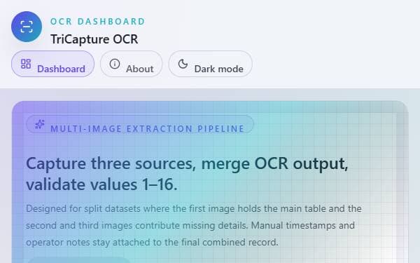 Screenshot of TriCapture OCR