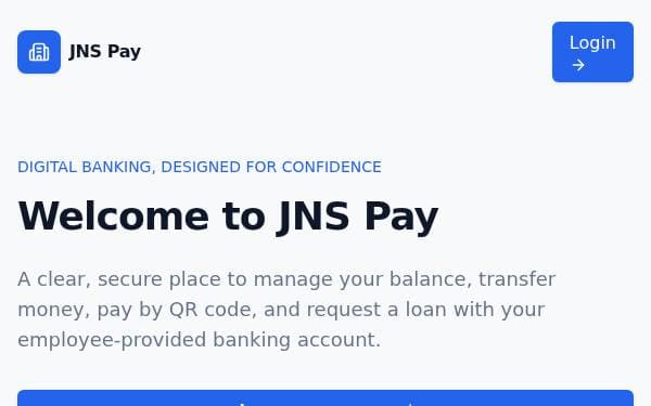 Screenshot of JNS Pay