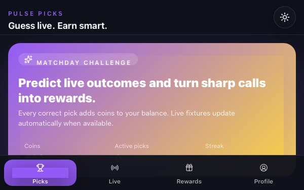Screenshot of CoinKick Live