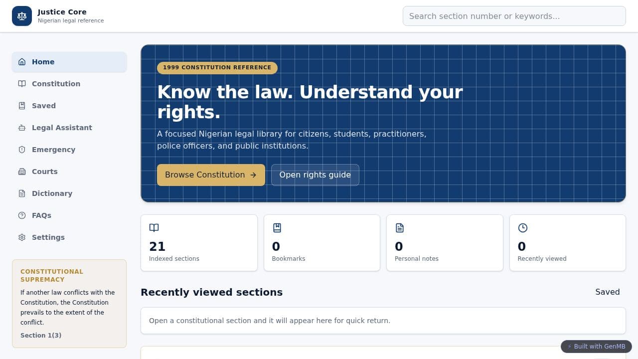 Screenshot of Justice Core