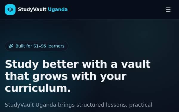 Screenshot of StudyVault Uganda