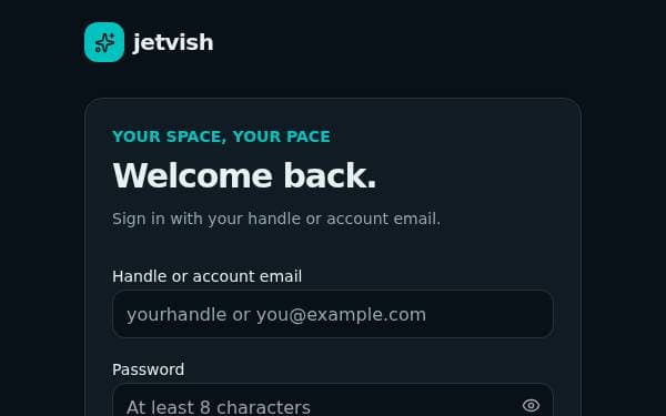 Screenshot of Jetvish Social Hub