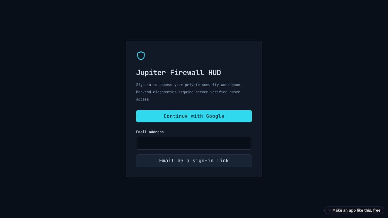 Screenshot of Jupiter Firewall HUD