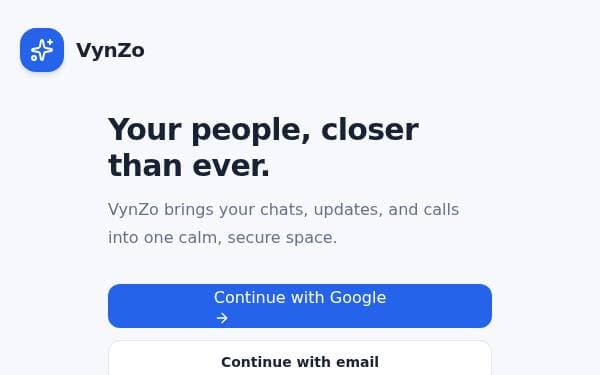Screenshot of VynZo Messenger