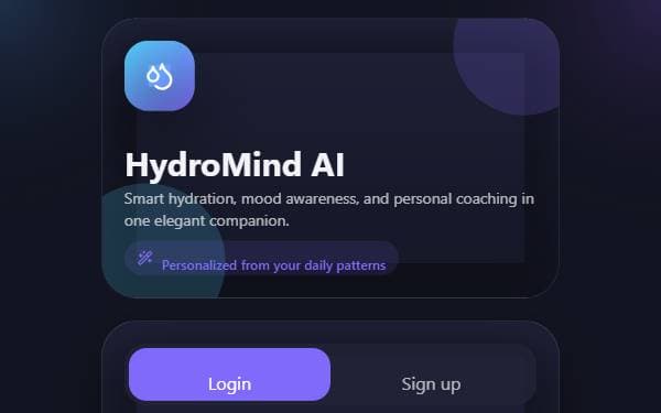 Screenshot of HydroMind AI