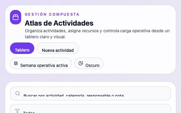 Screenshot of Atlas de Actividades