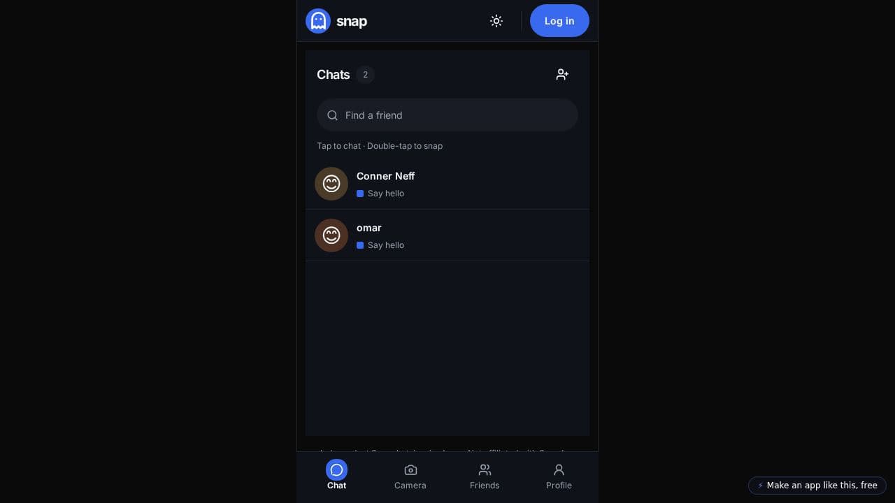 Screenshot of Snapchat Social