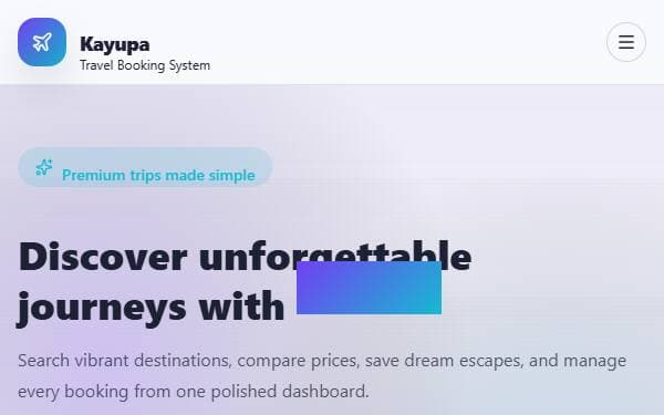Screenshot of Kayupa Travel
