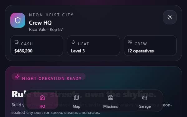 Screenshot of Neon Heist City