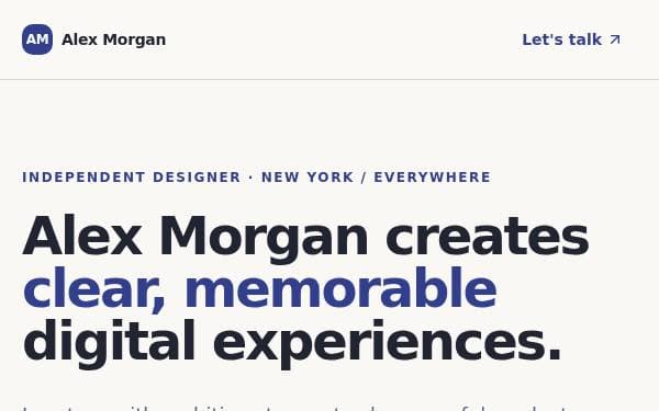 Screenshot of Modern Portfolio Showcase