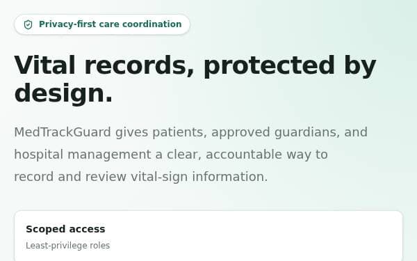 Screenshot of Secure Medical Tracking