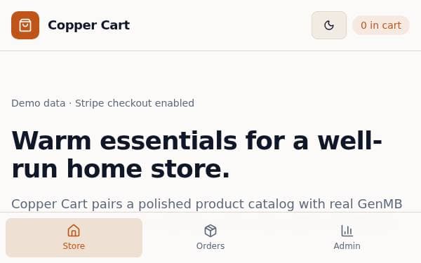Screenshot of Copper Cart