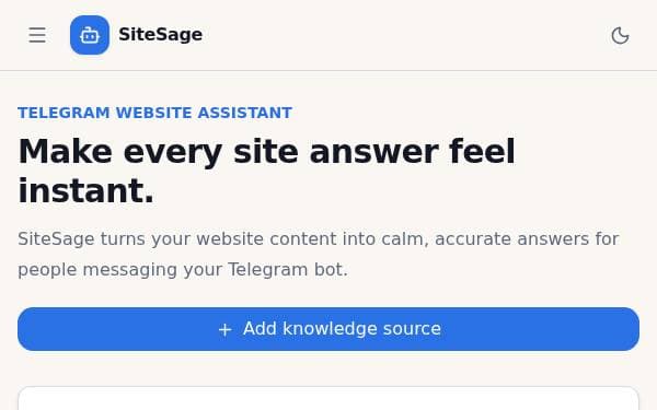 Screenshot of Website Help Bot