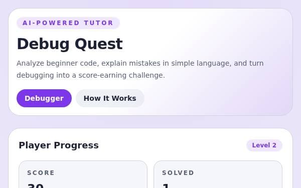 Screenshot of Debug Quest