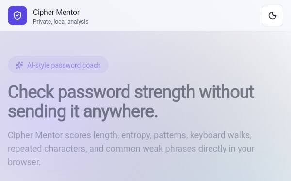 Screenshot of Cipher Mentor