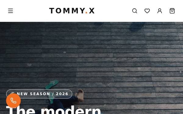 Screenshot of TOMMY.X Menswear Store