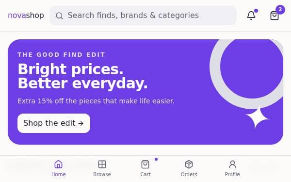 Screenshot of NovaShop Marketplace