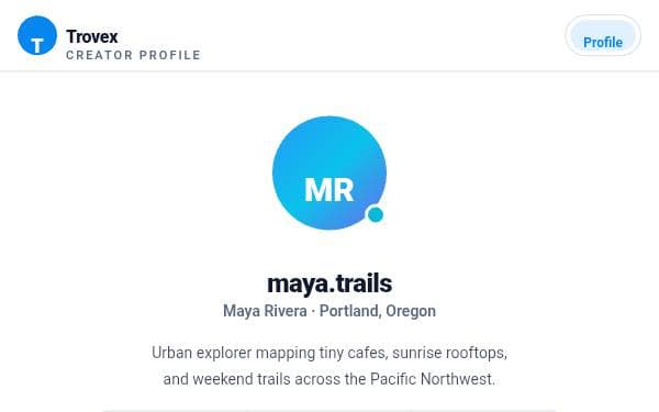 Screenshot of Trovex Profile