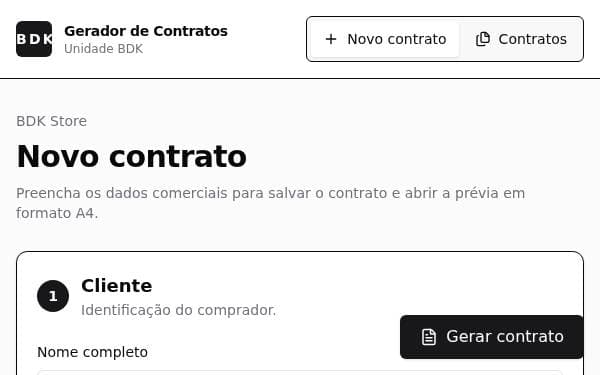 Screenshot of BDK Contract Generator