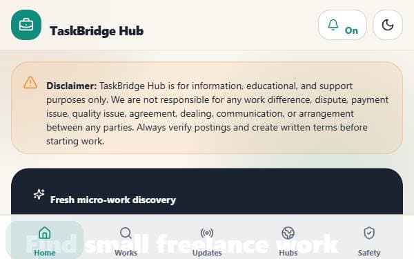 Screenshot of TaskBridge Hub