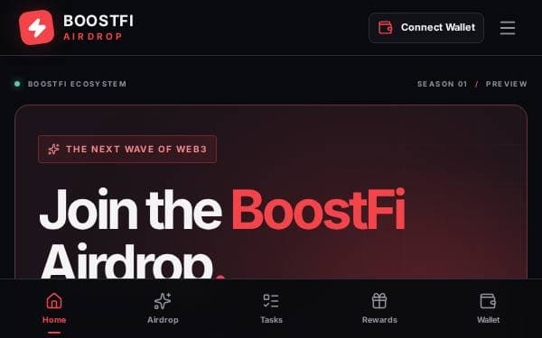 Screenshot of BoostFi Airdrop