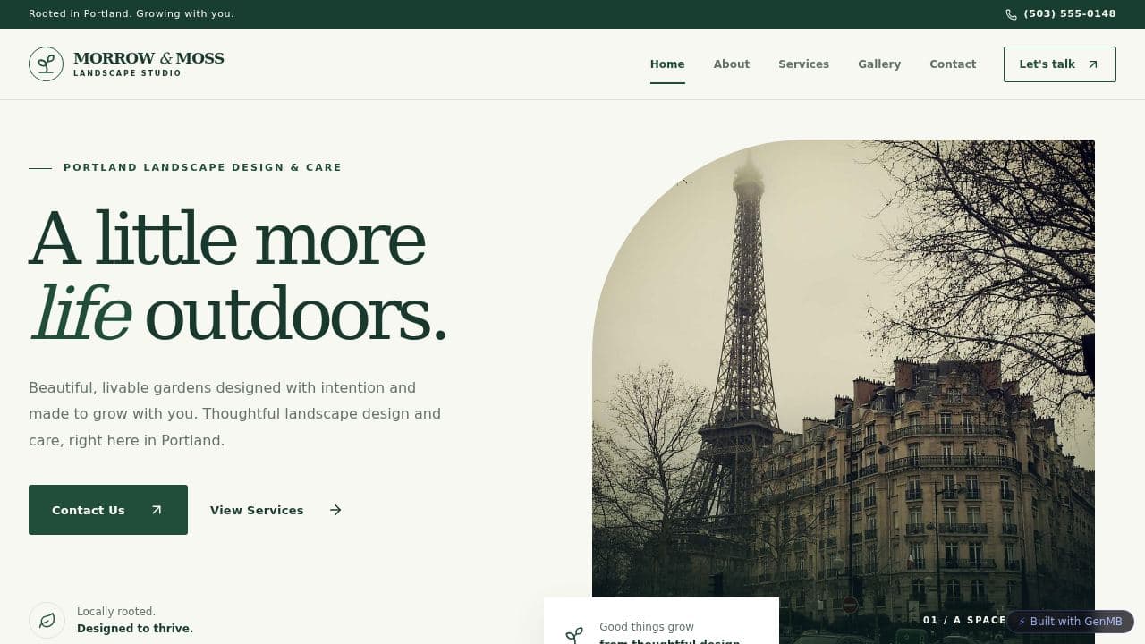 Screenshot of Local Business Website