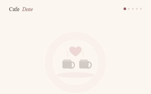Screenshot of cafe date website