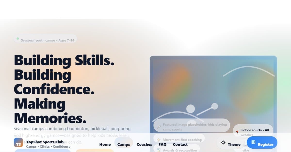 Screenshot of TopShot Camp Launch