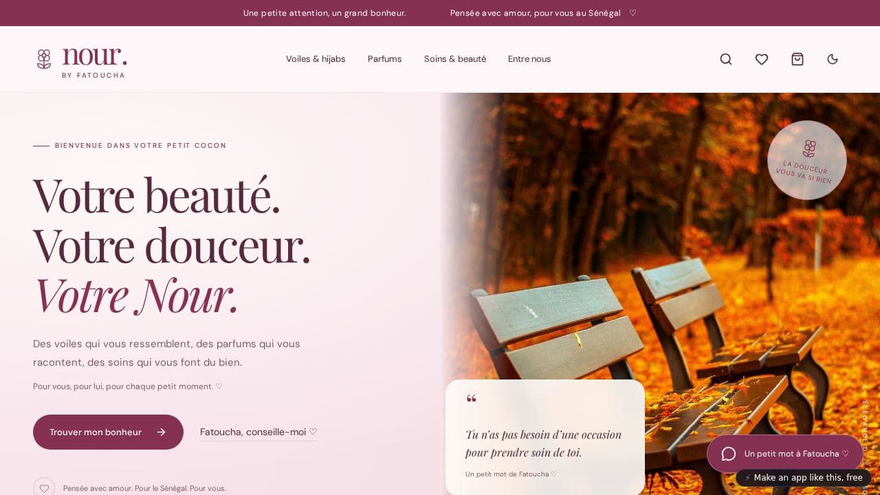 Screenshot of Nour by Fatoucha