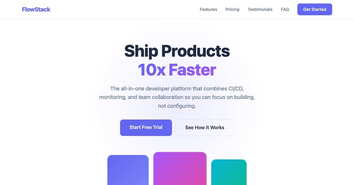 Screenshot of SaaS Product Landing Page