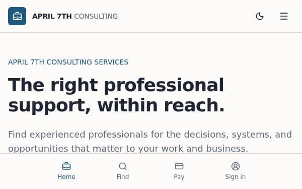 Screenshot of April 7th Connect