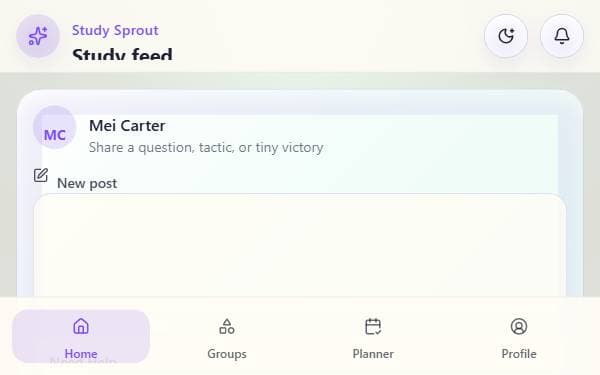 Screenshot of Study Sprout