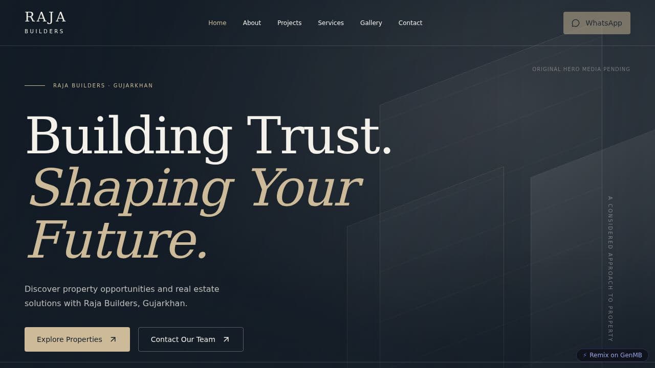 Screenshot of Raja Builders Showcase