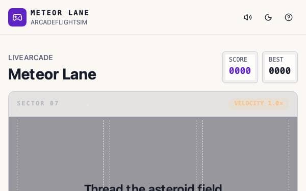 Screenshot of Meteor Lane