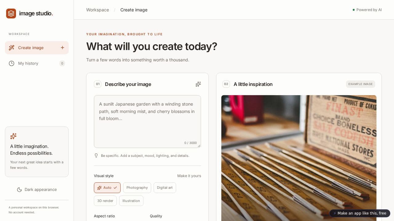 Screenshot of Image Studio