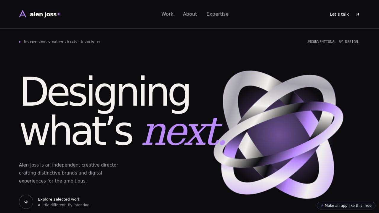 Screenshot of Alen Joss Portfolio