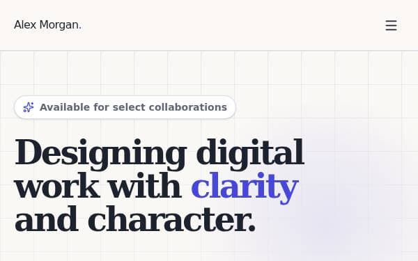 Screenshot of Modern Portfolio Showcase