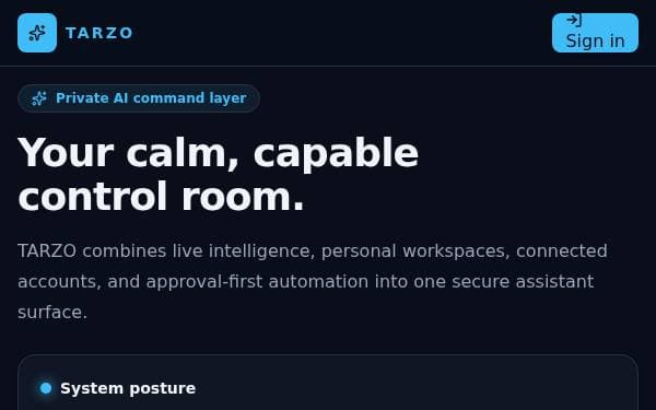 Screenshot of TARZO AI Assistant
