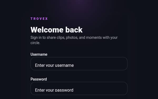 Screenshot of Trovex Social