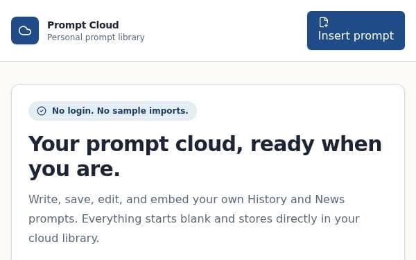 Screenshot of Prompt Library Manager