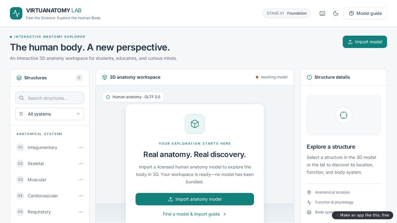 Screenshot of Virtuanatomy Lab
