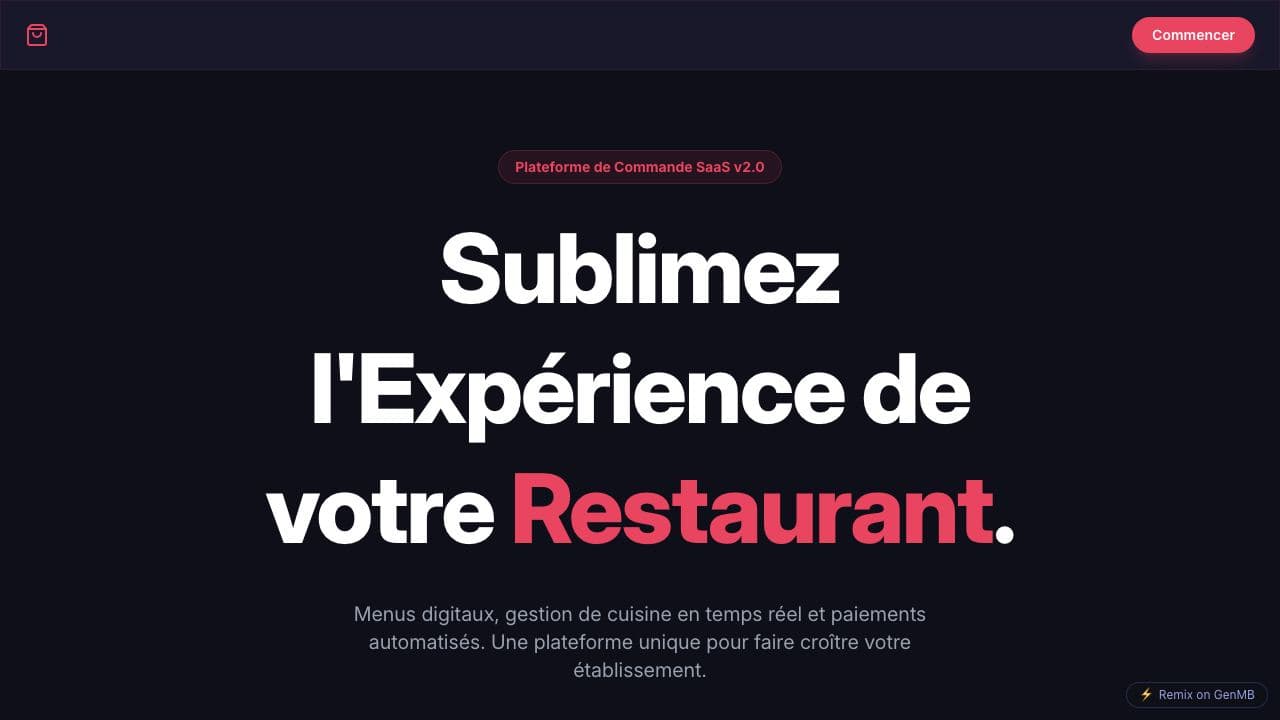 Screenshot of GastroNode SaaS - Digital Menu & POS