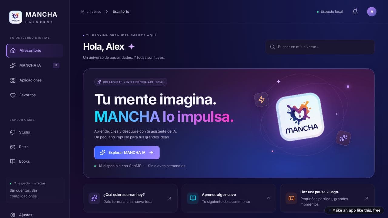 Screenshot of MANCHA UNIVERSE