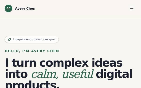 Screenshot of Modern Portfolio Showcase