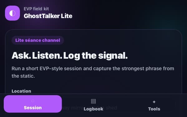 Screenshot of GhostTalker Lite